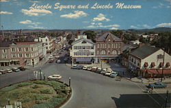 Lincoln Square and Lincoln Museum Postcard