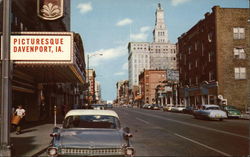 Third Streed Looking East Davenport, IA Postcard Postcard Postcard