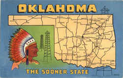 Oklahoma The Sooner State Postcard