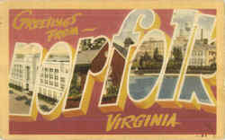 Greetings From Norfolk Virginia Postcard Postcard