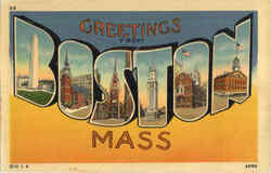 Greetings From Boston Massachusetts Postcard Postcard