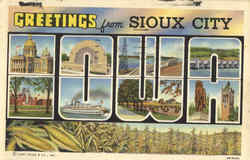 Greetings From Iowa Sioux City, IA Postcard Postcard