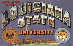 Greetings From La. State University Postcard