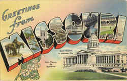 Greetings From Missouri Postcard