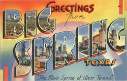 Greetings From Big Spring Texas Postcard Postcard