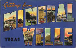 Greetings From Mineral Wells Texas Postcard Postcard