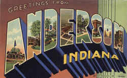 Greetings From Anderson Indiana Postcard 