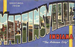Greetings From Martinsville Indiana Postcard Postcard