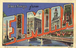 Greetings From Elmira New York Postcard Postcard