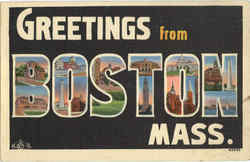 Greetings From Boston Postcard