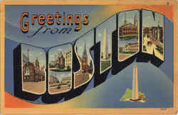 Greetings From Boston Postcard