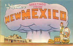 Greetings From New Mexico - Mushroom Cloud Postcard Postcard