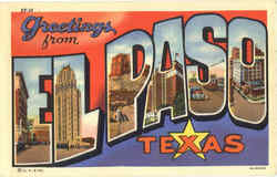 Greetings From El Paso Texas Postcard Postcard
