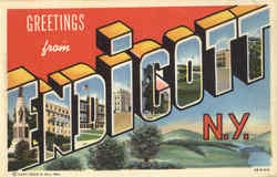 Greetings From Endicott New York Postcard Postcard