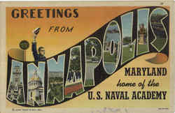 Greetings From Annapolis Postcard