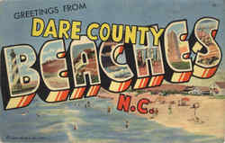 Greetings From Dare County Beaches North Carolina Postcard Postcard