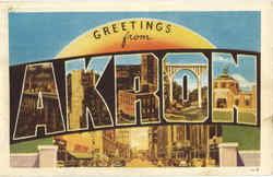 Greetings From Akron Postcard