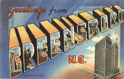 Greetings From Greensboro North Carolina Postcard Postcard