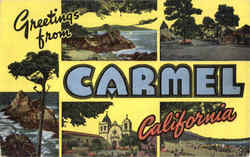 Greetings From Carmel California Postcard Postcard