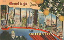 Greetings From California Golden West, CA Postcard Postcard