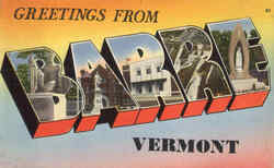 Greetings From Barre Vermont Postcard Postcard