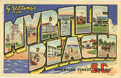 Greetings From Myrtle Beach South Carolina Postcard Postcard