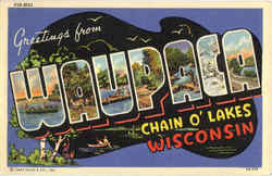 Greetings From Waupaca Wisconsin Postcard Postcard