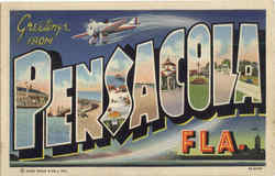 Greetings From Pensacola Florida Postcard Postcard