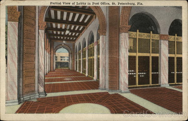 Partial View of Lobby in Post Office St. Petersburg Florida