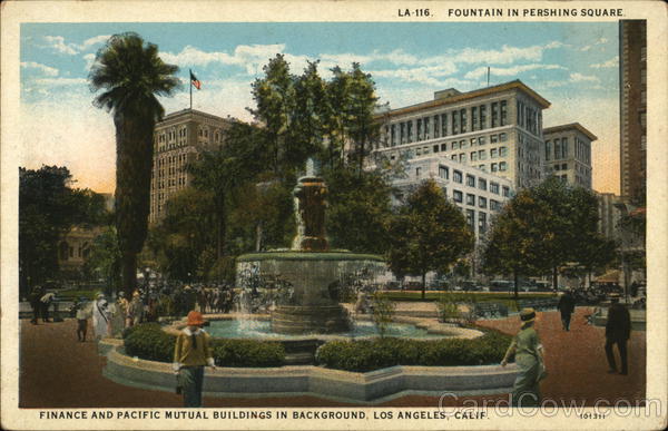 Fountain in Pershing Square Los Angeles California