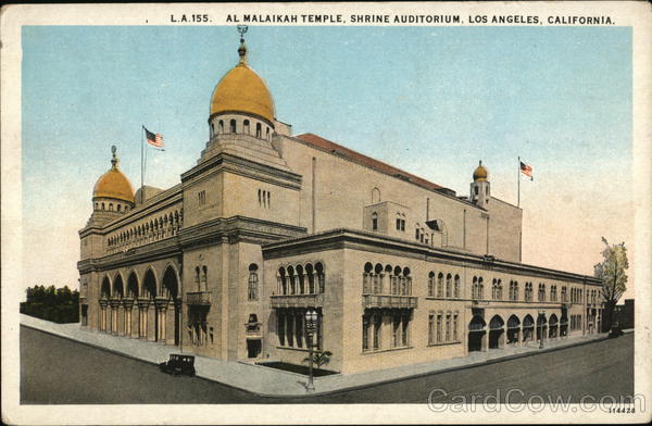 Al Malaikah Temple, Shrine Auditorium Los Angeles California