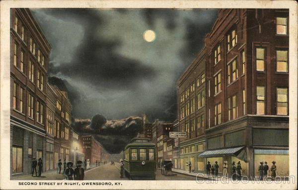 Second Street by Night Owensboro Kentucky