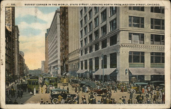 Busiest Corner in the World Chicago Illinois