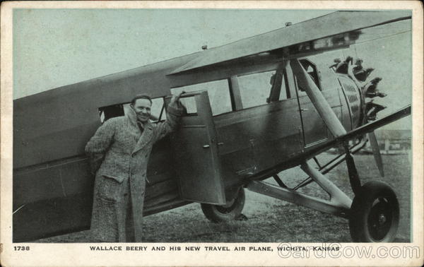 Wallace Beery and His New Travel Plane Wichita Kansas
