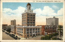 City Hall and Bay View Hotel Postcard