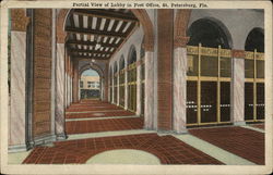 Partial View of Lobby in Post Office St. Petersburg, FL Postcard Postcard Postcard