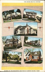 Scenes of the Residence Section of Grand Island Postcard