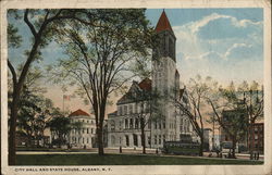 City Hall and State House Postcard