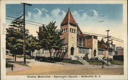 Wesley Methodist - Episcopal Church Belleville, NJ Postcard Postcard Postcard