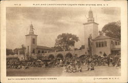 Bath Houses Entrance and Towers Postcard