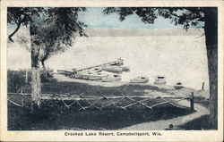 Crooked Lake Resort Campbellsport, WI Postcard Postcard Postcard