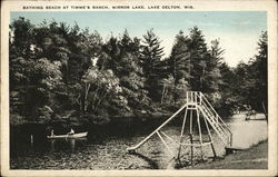 Bathing Beach at Timme's Ranch, Mirror Lake Postcard