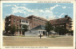 Imperial Hotel-Bath House, Hot Wells Pavilion Marlin, TX Postcard Postcard Postcard