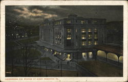 Lackawanna R.R. Station at Night Scranton, PA Postcard Postcard Postcard