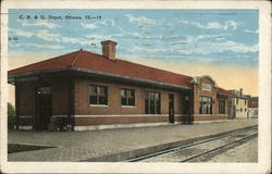 C.B. & Q. Depot Postcard