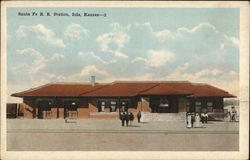 Santa Fe RR Station Iola, KS Postcard Postcard Postcard