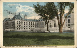 Bancroft Hall and Mid-Shipmen in Line, US Naval Academy Postcard