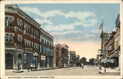 Sixth Street, Looking West Fremont, NE Postcard Postcard Postcard