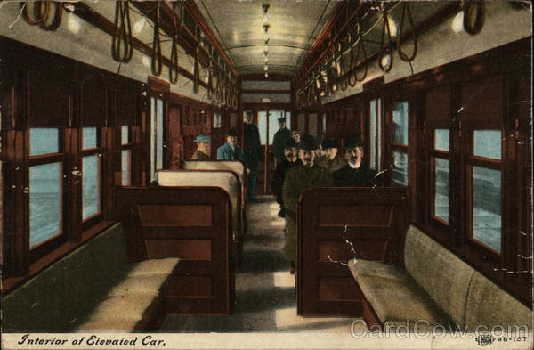 Interior of Elevated Car Trains, Railroad