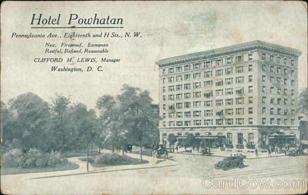 Hotel Powhatan Washington District of Columbia Washington DC